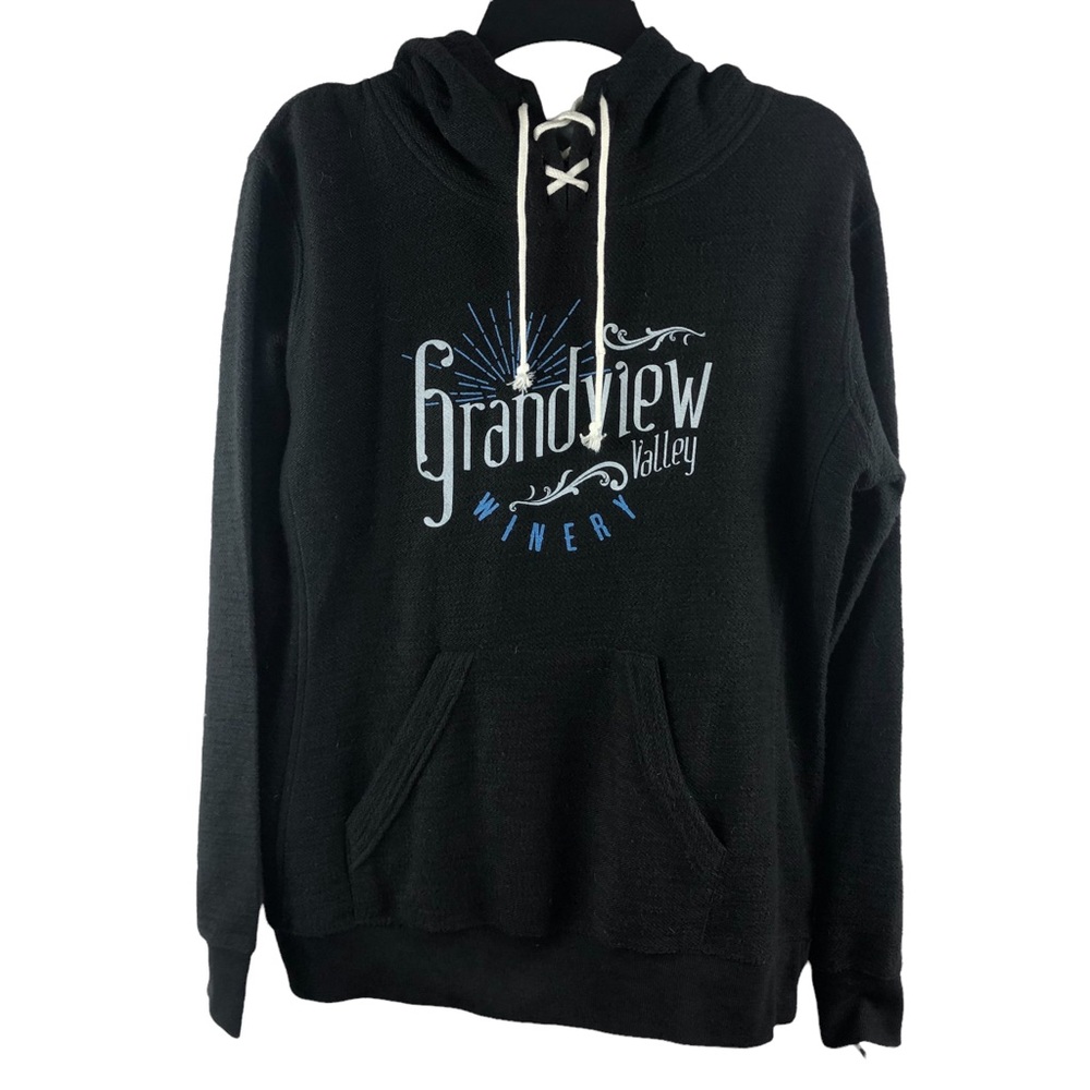 J AMERICA Women’s NWT hooded sweatshirt size M Black,Grandview Valley winery